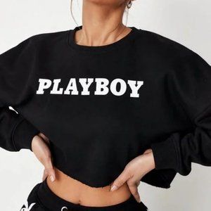Playboy Logo Cropped Sweatshirt